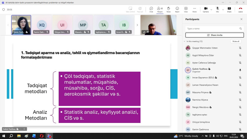 BDU-da məzun seminarı: “Ali təhsildə təlim-tədris prosesinin təkmilləşdirilməsi”